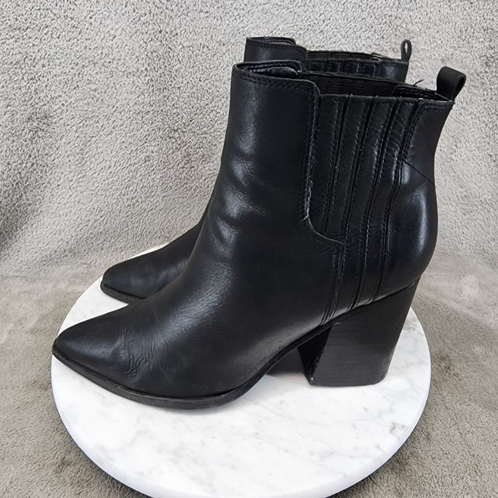 Marc Fisher Shoes Womens Size 9 Black Leather Ankle Boots *Read*
